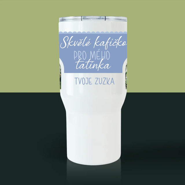 Fotokoláž: Bon Café Papa - Termohrnek Bílý
