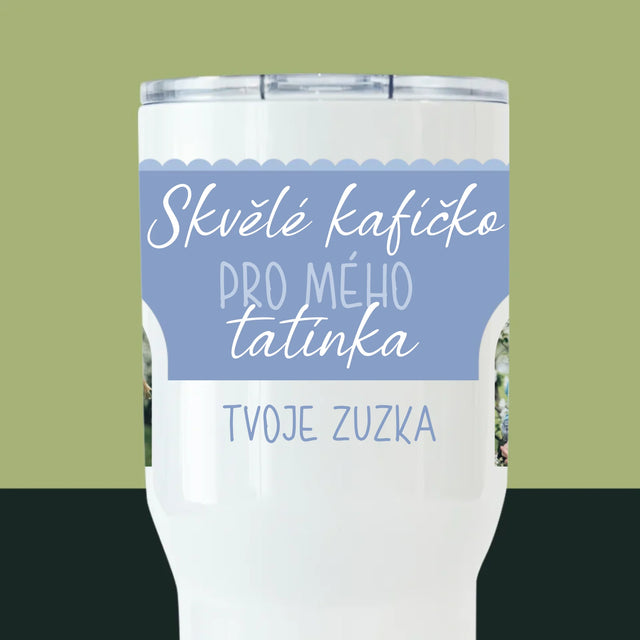 Fotokoláž: Bon Café Papa - Termohrnek Bílý