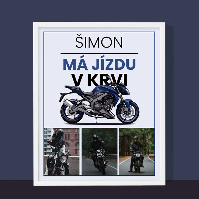 Fotokoláž: Jízdu Má V Krvi - Tisk V Rámečku