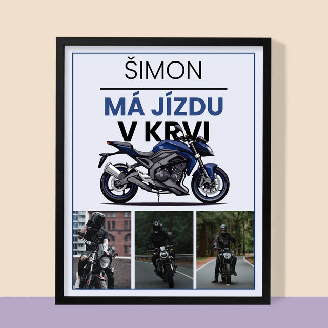 Fotokoláž: Jízdu Má V Krvi - Tisk V Rámečku