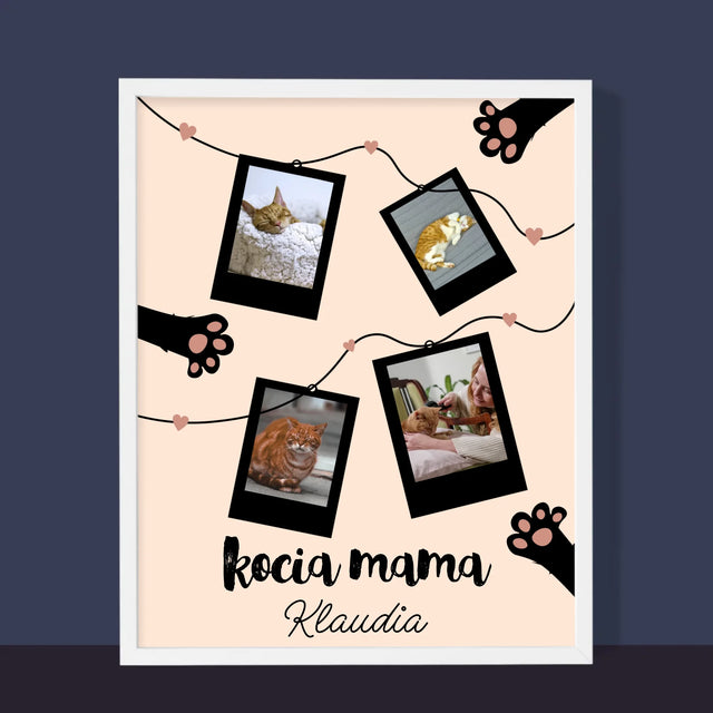 Fotokoláž: Kočičí Máma Polaroidy
 - Tisk V Rámečku