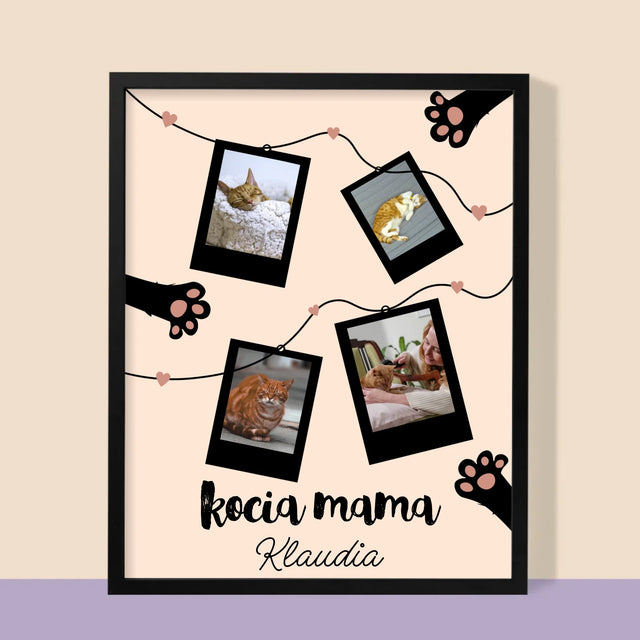 Fotokoláž: Kočičí Máma Polaroidy
 - Tisk V Rámečku