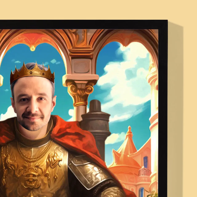 Královský Portrét: Král Na Trůnu: Královský Portrét - Tisk V Rámečku