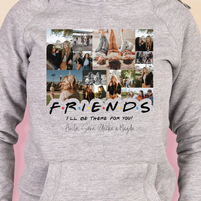 Fotokoláž: Friends - Dámská Mikina S Kapuci