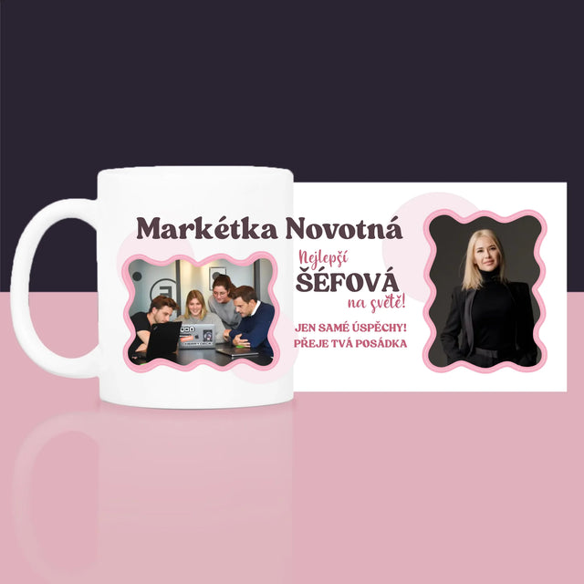 Fotokoláž: Nejlepší Šéfová - Dárková Sada S Hrnkem, Čajem A Sladkostmi