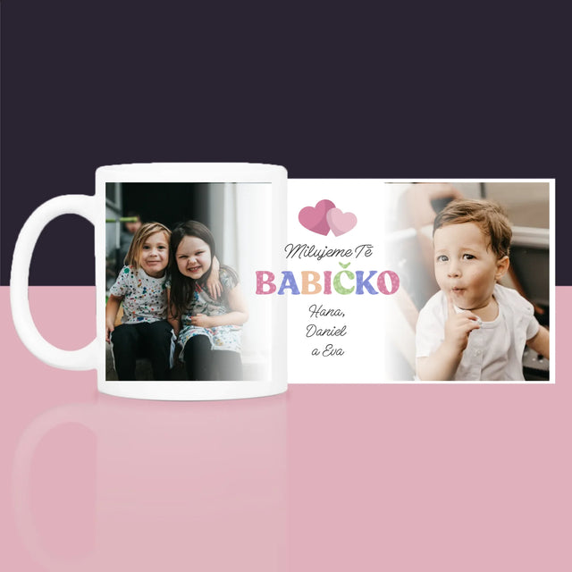 Fotokoláž: Miluji Tě, Babi - Dárková Sada S Hrnkem, Čajem A Sladkostmi