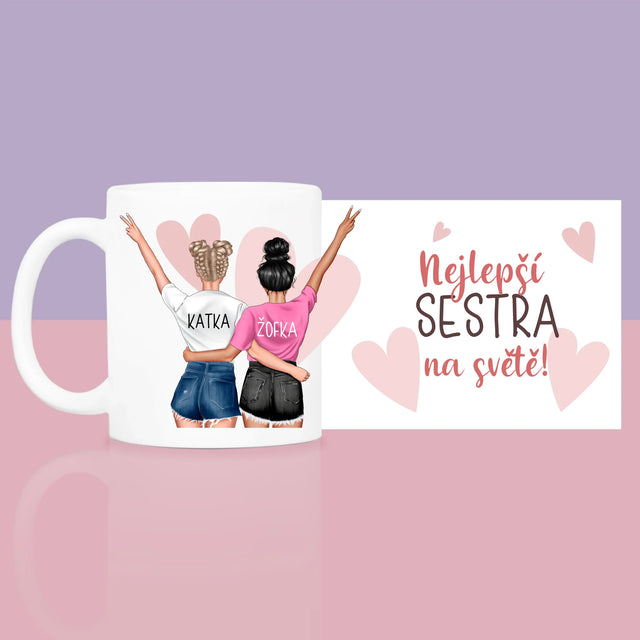Designér Postav: Nejlepší Sestra Na Světě - Dárková Sada S Hrnkem A Růžovým Spa