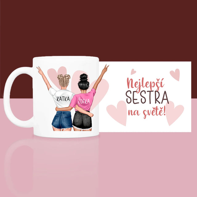 Designér Postav: Nejlepší Sestra Na Světě - Dárková Sada S Hrnkem A Saténovou Čelenkou