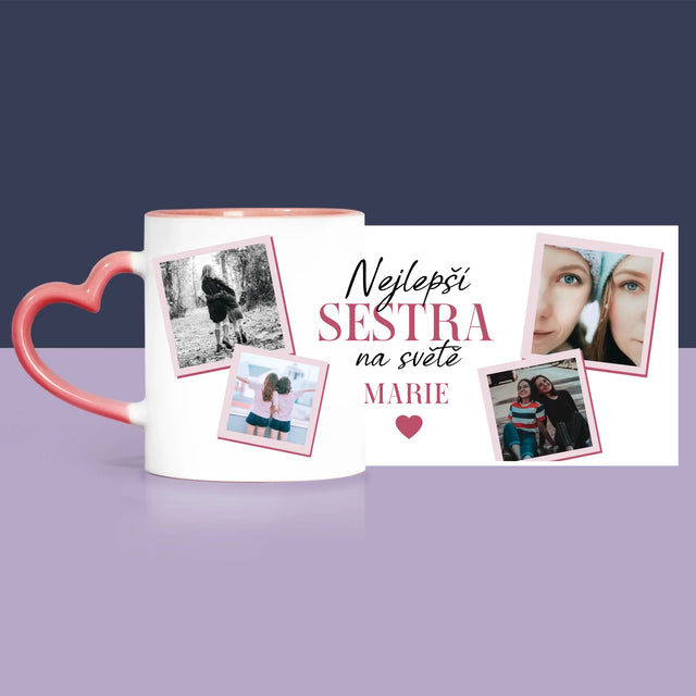 Fotokoláž: Nejlepší Sestra - Dárková Sada S Hrnkem, Plyšovým Medvídkem A Sladkostmi