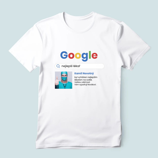 Fotka S Textem: Nejlepší Lékař Výsledek Google - Pánské Tričko