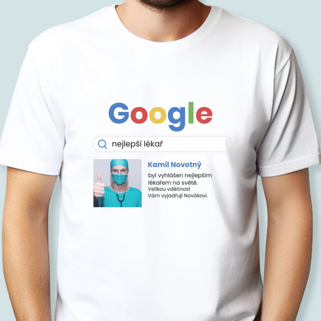 Fotka S Textem: Nejlepší Lékař Výsledek Google - Pánské Tričko