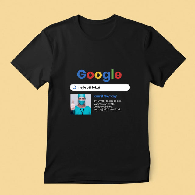Fotka S Textem: Nejlepší Lékař Výsledek Google - Pánské Tričko