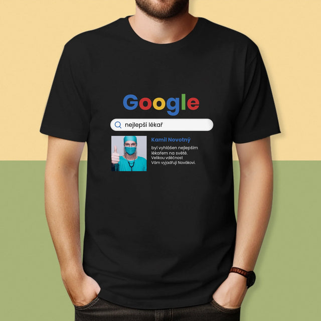 Fotka S Textem: Nejlepší Lékař Výsledek Google - Pánské Tričko