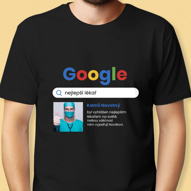 Fotka S Textem: Nejlepší Lékař Výsledek Google - Pánské Tričko