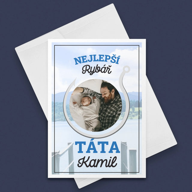 Fotka A Textem: Nejlepší Rybář Táta - Přání