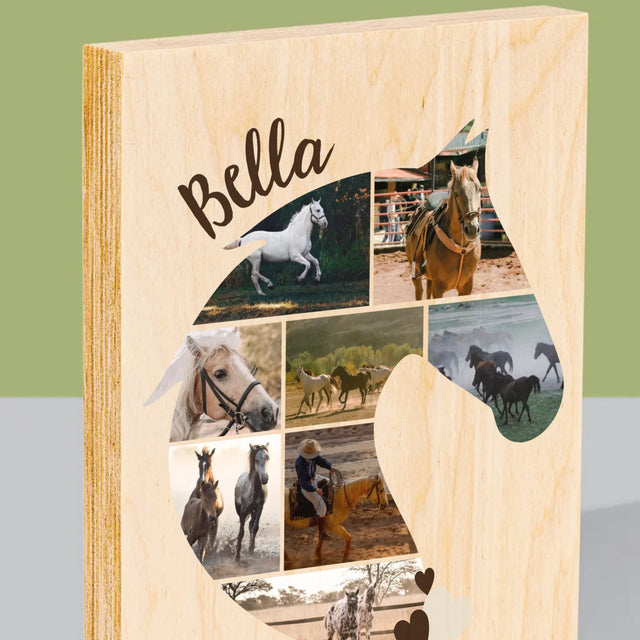 Tvar z fotografií: Kůň - tisk na dřevo | Česká republika