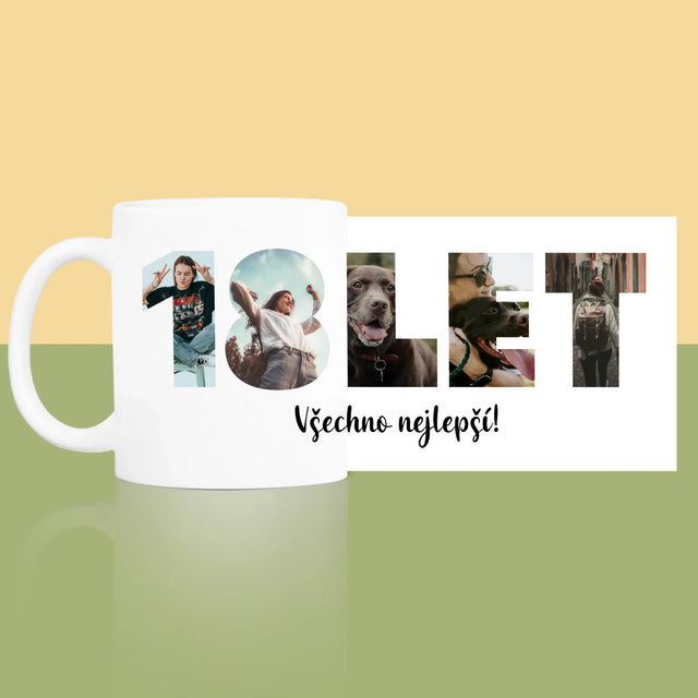 Slovo z obrázků: 18 let - hrnek s potiskem | Česká republika
