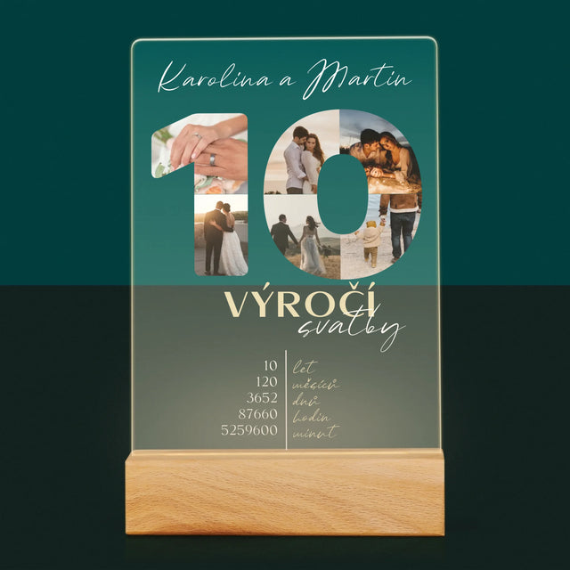 Slovo Z Fotek: 10. Výročí Svatby - Tisk Na Akrylovém Skle