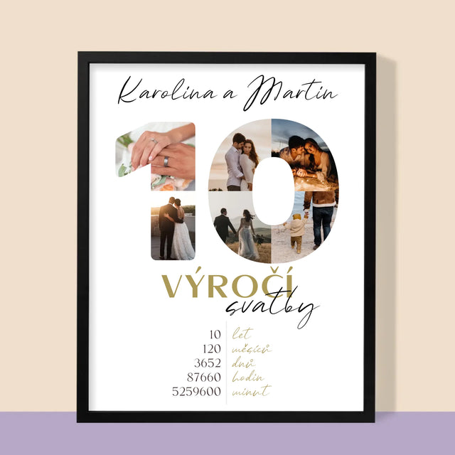 Slovo Z Fotek: 10. Výročí Svatby - Tisk V Rámečku