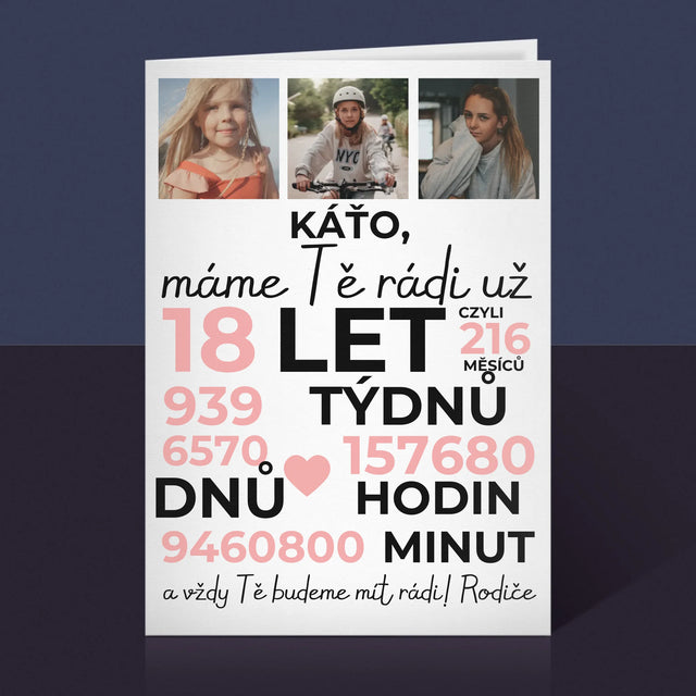 Fotokoláž: Máme Tě Rádi Už 18 Let - Přání