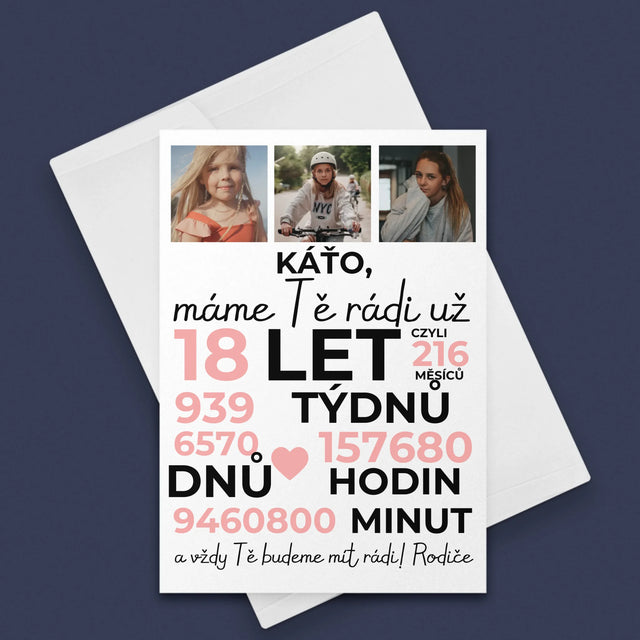 Fotokoláž: Máme Tě Rádi Už 18 Let - Přání
