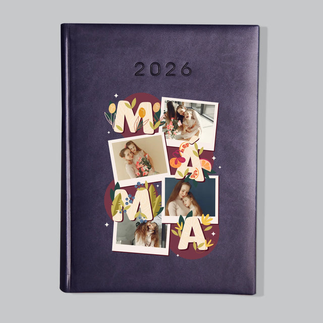 Fotokoláž: Písmenka Máma - Diář