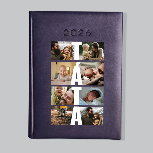 Fotokoláž: Nápis Táta - Diář