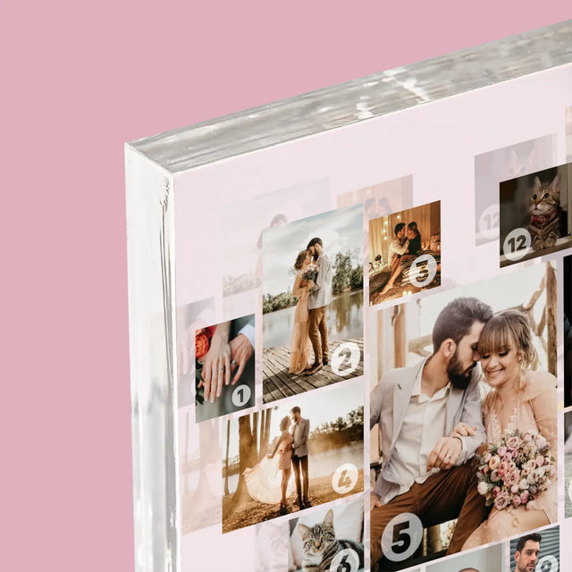 Fotokoláž: Srdce Koláž - Akrylový Blok