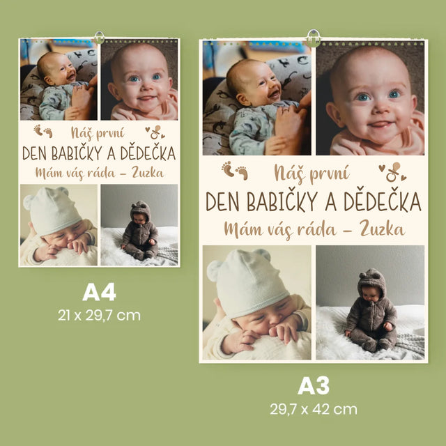 Fotokoláž: Náš První Den Babičky A Dědečka - Nástěnný Kalendář