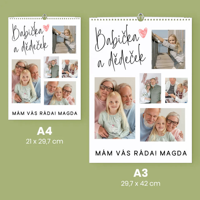 Fotokoláž: Babička A Dědeček - Nástěnný Kalendář