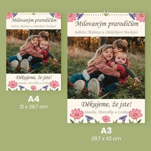 Fotka S Textem: Suvenýr Pro Prarodiče - Nástěnný Kalendář