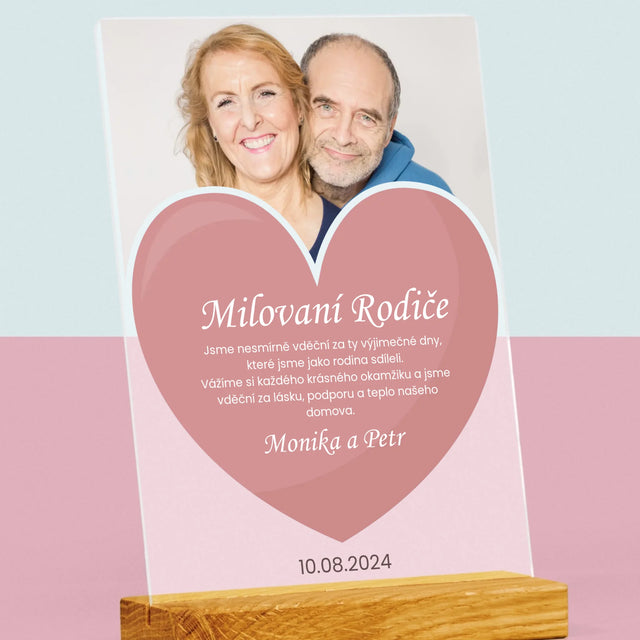 Fotka S Textem: Milovaní Rodiče - Tisk Na Akrylovém Skle