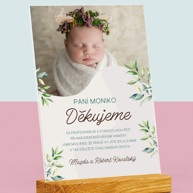 Fotka S Textem: Poděkování Porodní Asistentce - Tisk Na Akrylovém Skle