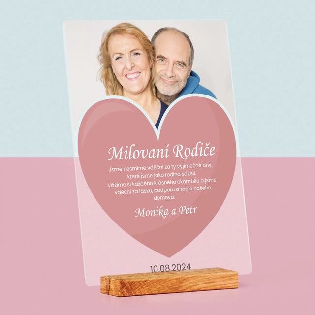 Fotka S Textem: Milovaní Rodiče - Tisk Na Akrylovém Skle