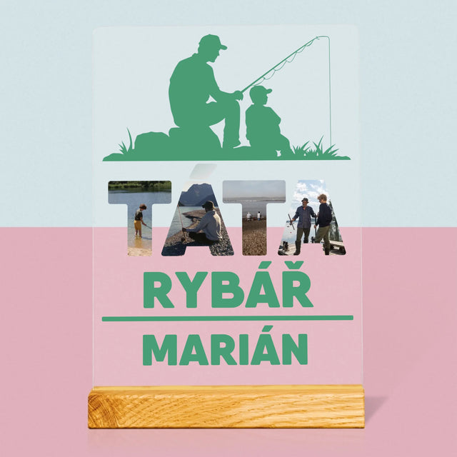 Slovo Z Fotek: Táta Rybář - Tisk Na Akrylovém Skle