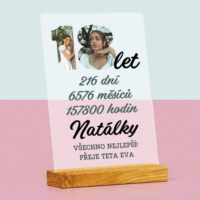 Slovo Z Fotek: 18 Let Odpočítávání - Tisk Na Akrylovém Skle