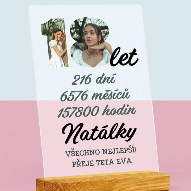 Slovo Z Fotek: 18 Let Odpočítávání - Tisk Na Akrylovém Skle