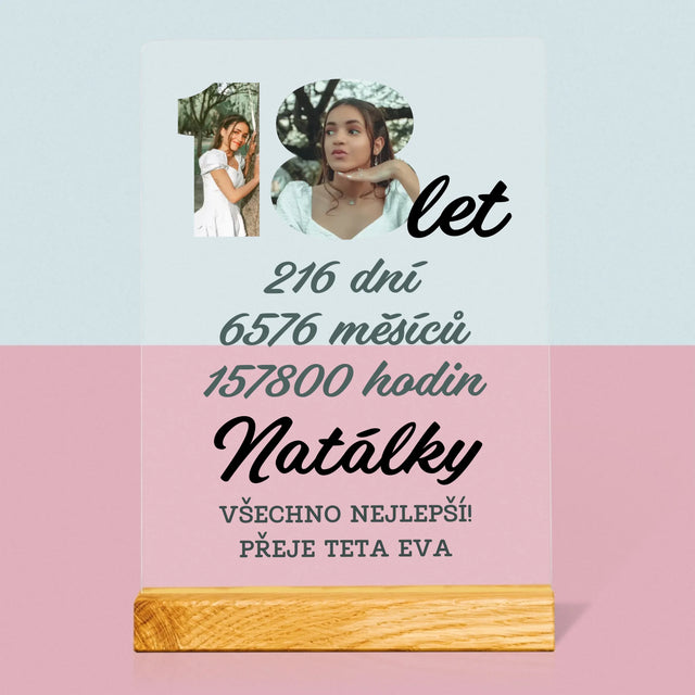 Slovo Z Fotek: 18 Let Odpočítávání - Tisk Na Akrylovém Skle