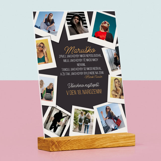 Fotokoláž: Přání K Narozeninám - Tisk Na Akrylovém Skle