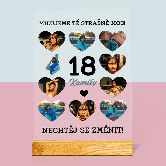 Fotokoláž: 18 Srdce - Tisk Na Akrylovém Skle
