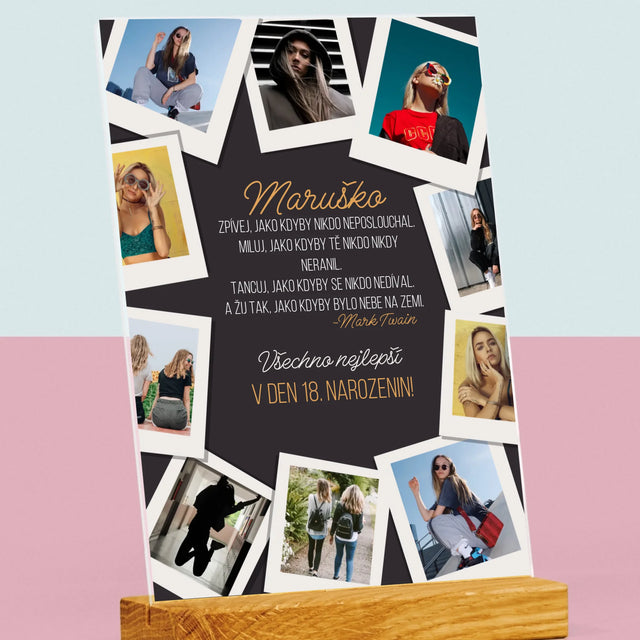 Fotokoláž: Přání K Narozeninám - Tisk Na Akrylovém Skle