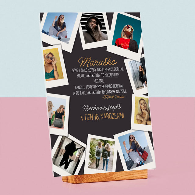 Fotokoláž: Přání K Narozeninám - Tisk Na Akrylovém Skle