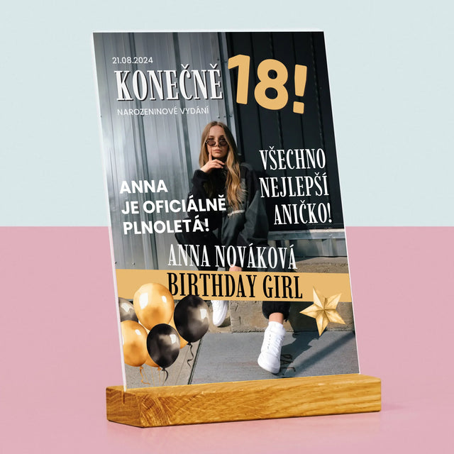 Obálka Časopisu: Konečně 18 - Tisk Na Akrylovém Skle