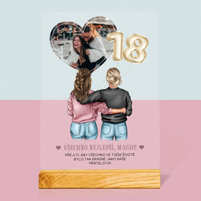Designér Postav: 18. Narozeniny Přítelkyně - Tisk Na Akrylovém Skle