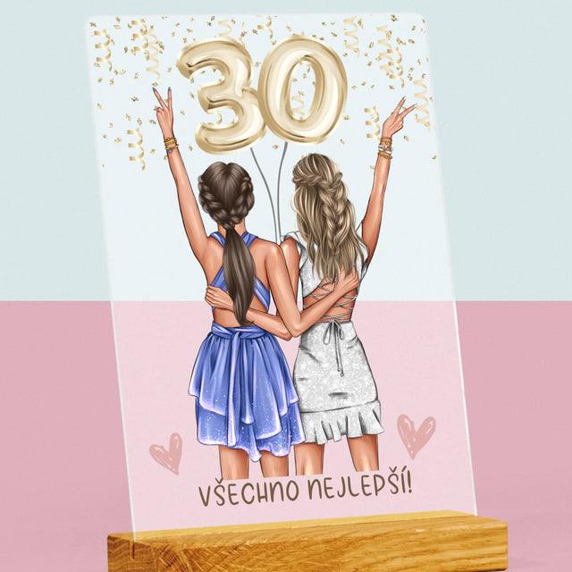 Designér Postav: Kamarádky Třicátiny - Tisk Na Akrylovém Skle