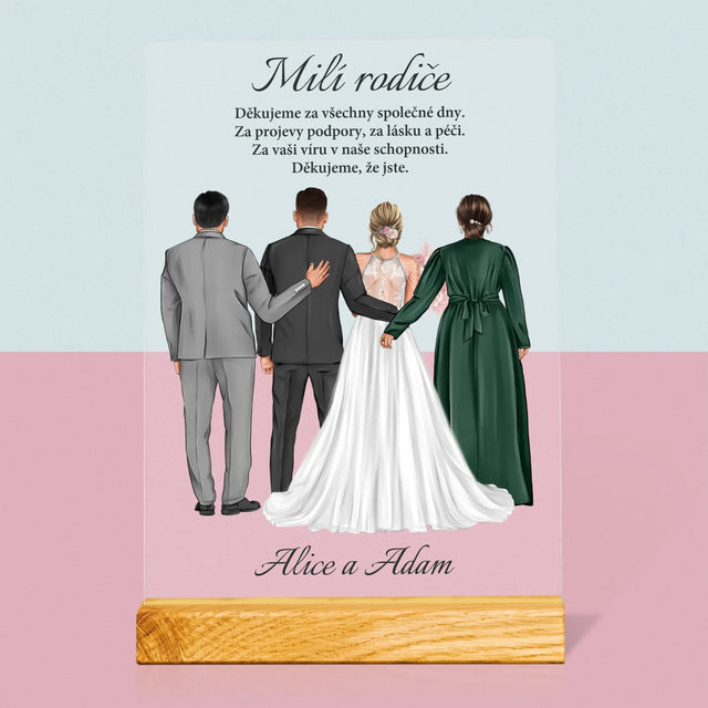 Designér Postav: Milí Rodiče Děkujeme - Tisk Na Akrylovém Skle