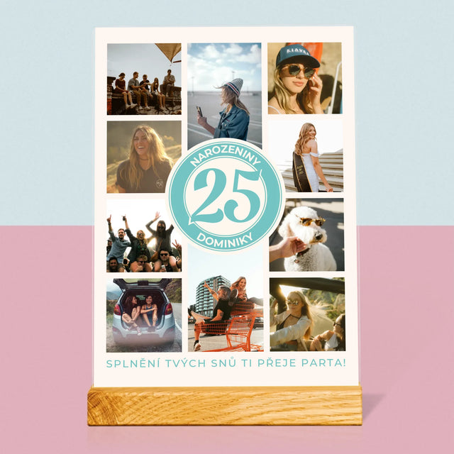 Fotokoláž: 25. Narozeniny - Tisk Na Akrylovém Skle