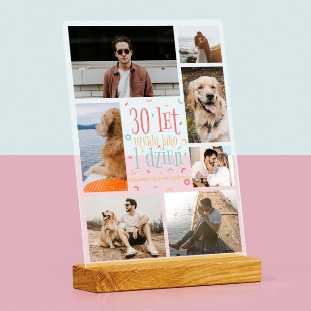 Fotokoláž: 30 Let Uteklo - Tisk Na Akrylovém Skle