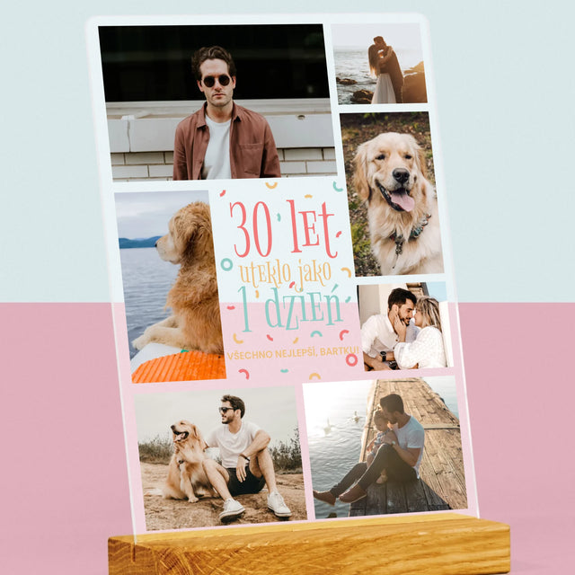 Fotokoláž: 30 Let Uteklo - Tisk Na Akrylovém Skle