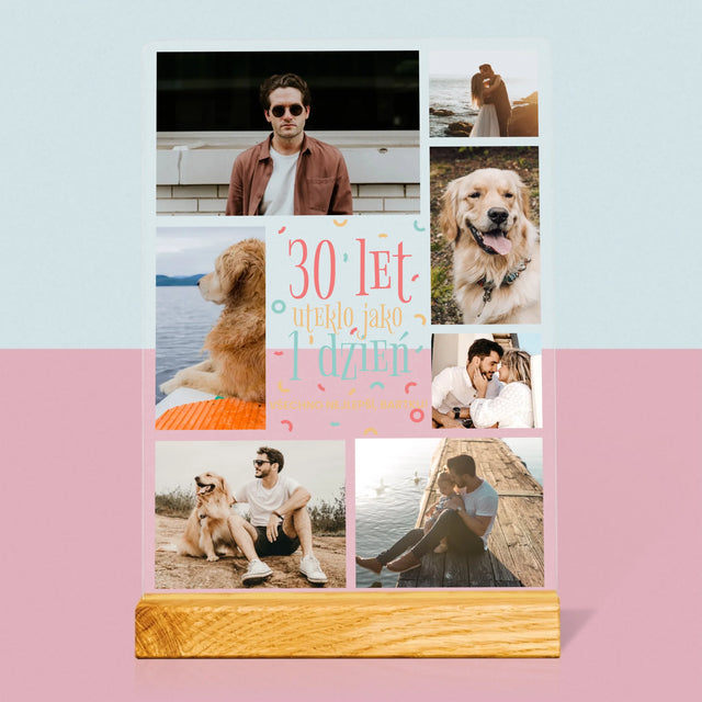 Fotokoláž: 30 Let Uteklo - Tisk Na Akrylovém Skle